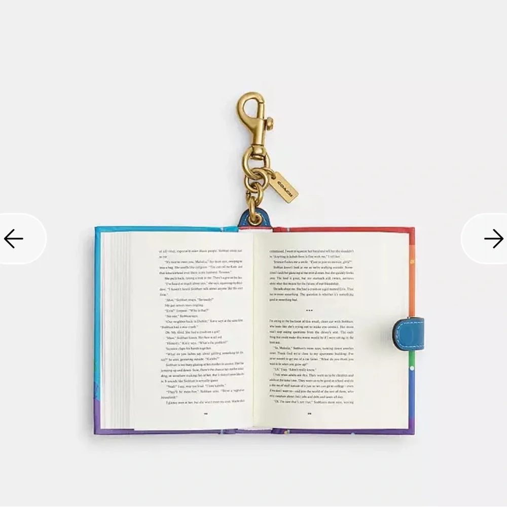 NWT🧡Coach Friday I'm In Love By Camryn Garrett Book Bag Charm CFK53 Key Chain - Picture 5 of 6